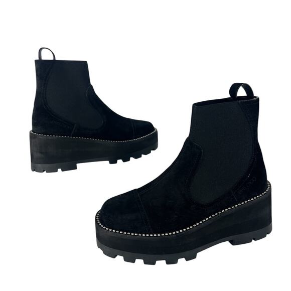 Jimmy Choo Black Clayton Suede Embellished Chelsea Boots - Picture 4 of 15